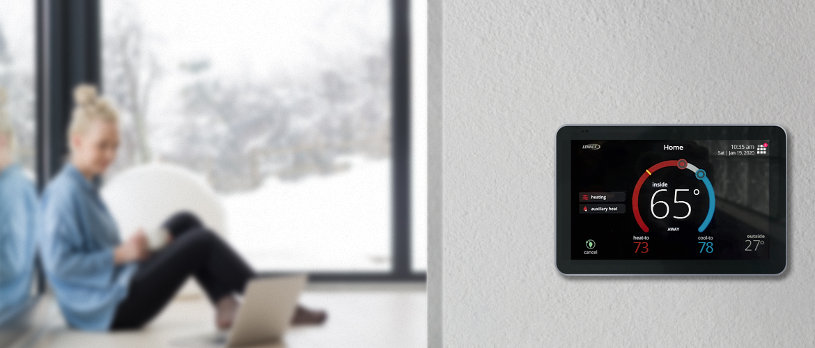 Thermostat displaying Aux Heat mode
